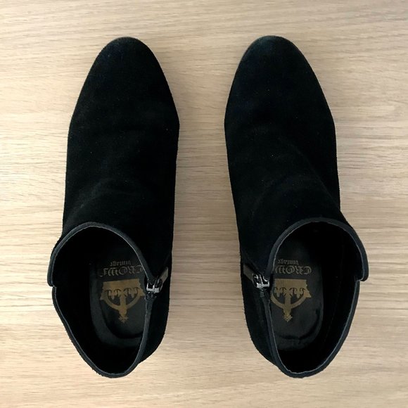 Black Suede Ankle Booties - Picture 3 of 5